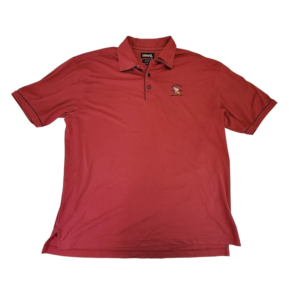 Ashworth Men's Red US Open 2005 Golf Polo Shirt XL Micro Pima